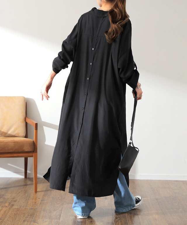 シャツワンピース 白 ロング[品番：JRKW0002948]｜shoppinggo