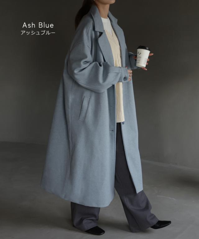 HUG.U ロングチェスターコート HUG.U チェスターコート レディース ロングコート アウター 黒