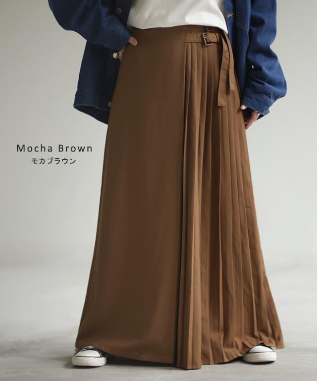 完売品　8YARDS モカ プリーツスカート　　Lサイズ 8YARDS / Half Pleated 2G