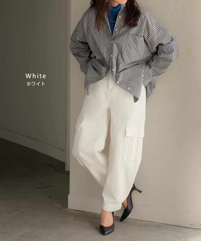 JESSE KAMM ハイウエスト ワイドレッグパンツ カーキ C/Nオックス ベルト付ハイウエストワイドパンツ - KAZUYUKI