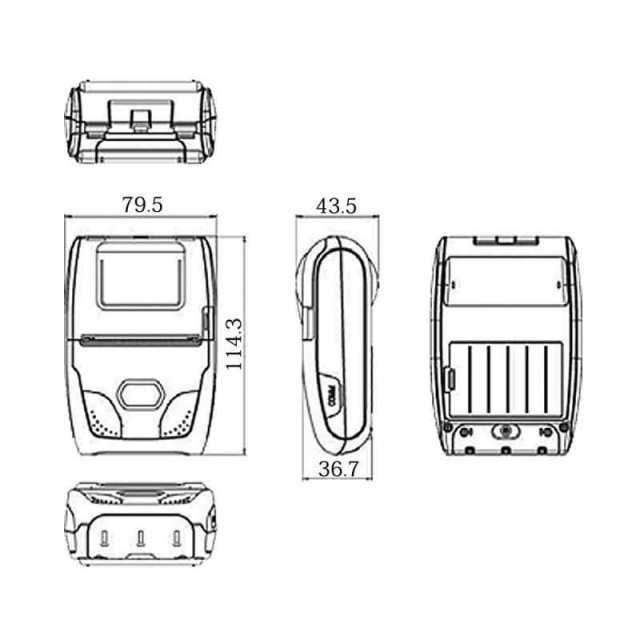 スター精密 モバイル型感熱式プリンター SM-S210iシリーズ SM-S210I2-DB40 JP RS232C Bluetooth接続 MFi認定 ブラック グレー (ブラック)