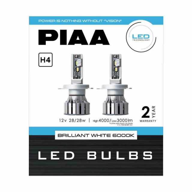 【Amazon.co.jp 】PIAA ヘッドライト/フォグライト用 LED 6000K BRILLIANT WHITE 12V 28/28W Hi4000/Lo3000lm H4 2年 車検対応 2個入 X7387の通販は