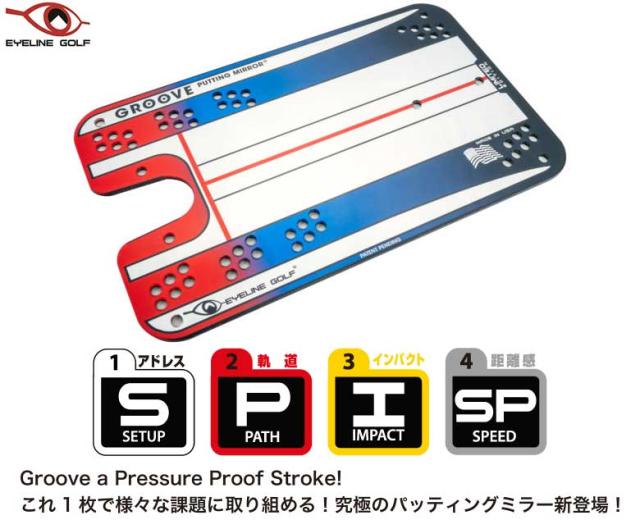 【送料無料】アイライン ゴルフ グルーヴ パッティングミラー ELG-GM18 パター 練習器具_1