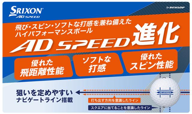 【送料無料】ダンロップ スリクソン AD SPEED ゴルフボール ADスピード 5ダース/60球【即納】