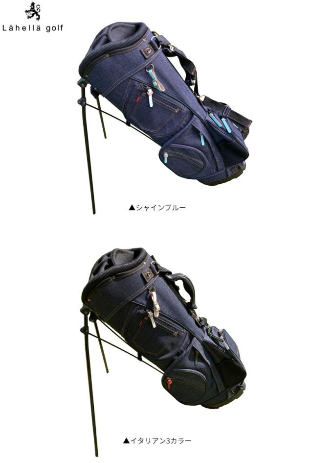 値下【限定カラー】ラヘラ ゴルフ L-510 デニム スタンド キャディバッグ 限定カラー」ラヘラ ゴルフ L-510 デニム スタンド キャディバッグ