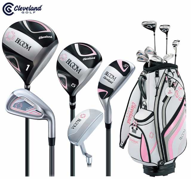 【レディース】クリーブランド ゴルフ ブルーム パッケージセット クラブセット 8本組(1W,5W,H5,I7,I9,PW,SW,PT) キャディバッグ付き BLOOM 初心者向け