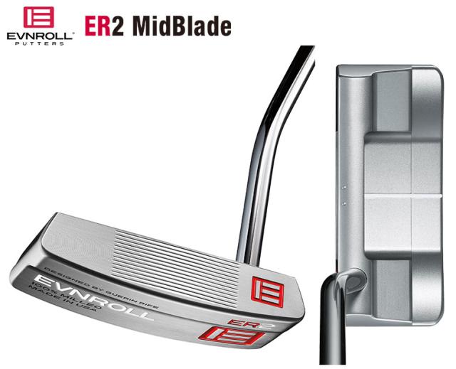 レフティモデル）Evnroll ER2 Mid Blade Black Putter イーブンロール