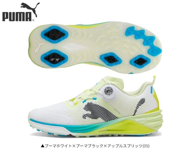 プーマ シャドウキャット ニトロ 2.0 ディスク スパイクレス ゴルフシューズ 312991 プーマホワイト×プーマブラック×アップルスプリッツ(05)【即納】_1