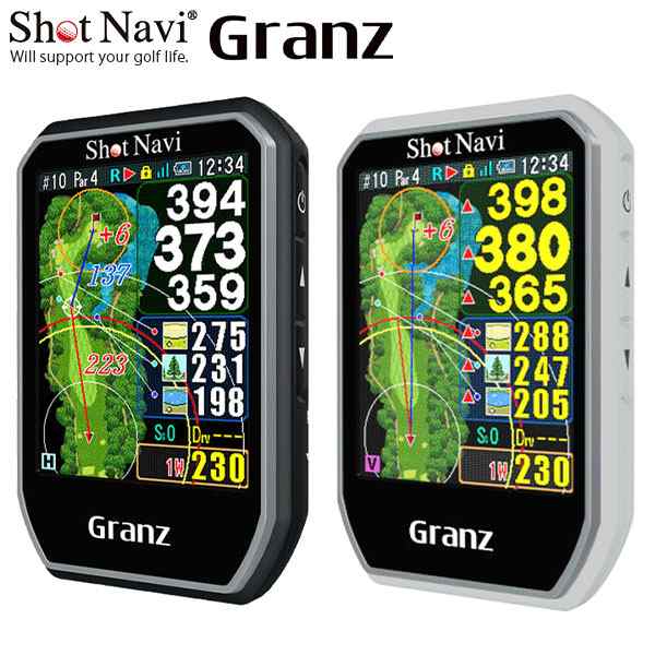 ショットナビ Granz 携帯型 GPSナビ ブラック,ホワイト ShotNavi