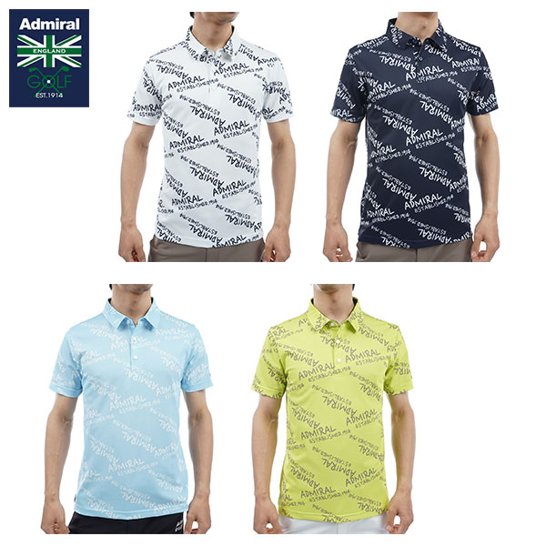 【送料無料】アドミラル ゴルフ ADMA433 ランダムロゴプリント 半袖 ポロシャツ【即納】