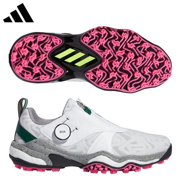 アディダス コードカオス 25 ボア NKZ93 スパイクレス ゴルフシューズ フットウェアホワイト×コアブラック×カレッジグリーン(IG8705)【即納】