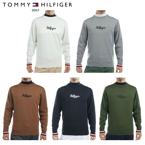 【送料無料】トミーヒルフィガー ゴルフ THMA461 ケーブルミックス クルーネック セーター【即納】