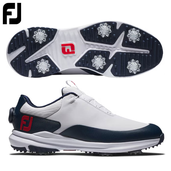 フットジョイ ウルトラフィット ボア 56963 ソフトスパイク ゴルフシューズ ホワイト×ネイビー×レッド