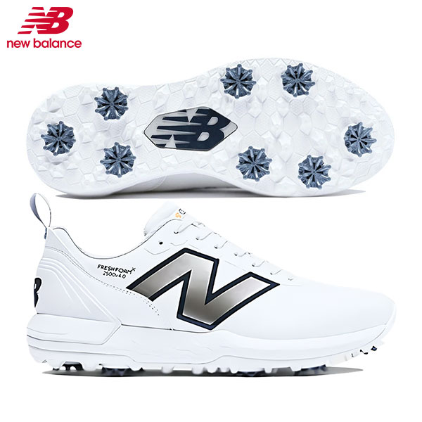 ニューバランス ゴルフ フレッシュフォームX 2500 v4 UG2500 ソフトスパイク ゴルフシューズ ホワイト×ゴールド【即納】の通販は