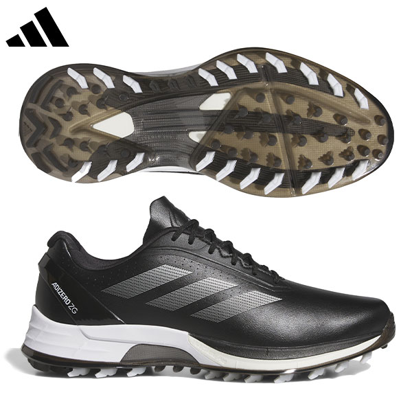 アディダス アディゼロ ZG25 NLC98 スパイクレス ゴルフシューズ コアブラック×シルバーメタリック×ルシッドレモン(IE3529)【即納】