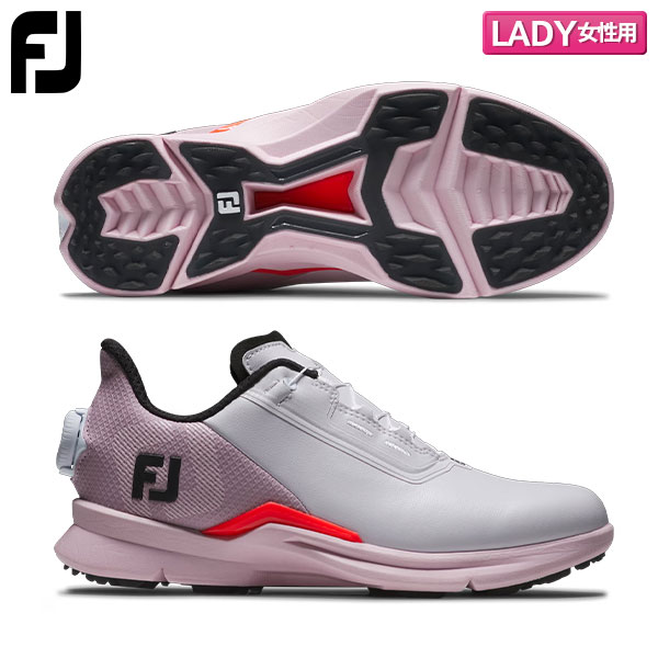 【レディース】フットジョイ フューエル ボア 93792 スパイクレス ゴルフシューズ ホワイト×ピンク