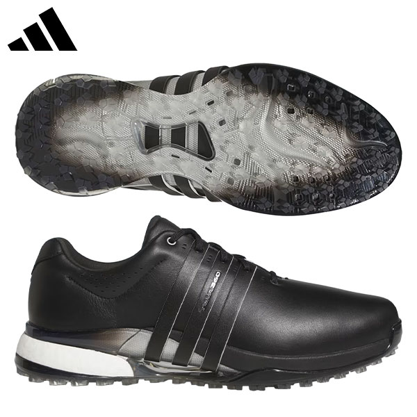 アディダス ツアー360 25 NKB87 ワイド スパイクレス ゴルフシューズ コアブラック×シルバーメタリック×コアブラック(IH5990)【即納】