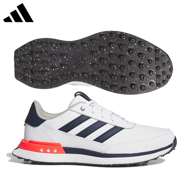 【送料無料】アディダス S2G SL レザー 24 MDK95 スパイクレス ゴルフシューズ クラウドホワイト×カレッジネイビー×ルーシッドレッド(IH8523)【即納】