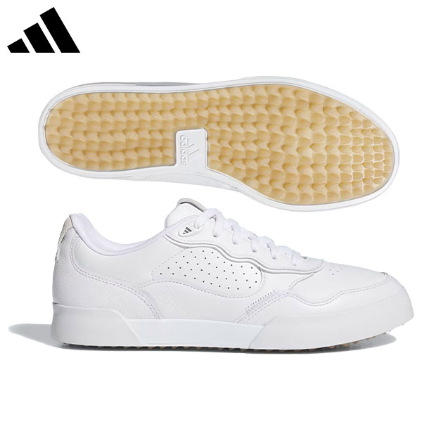 【送料無料】アディダス レトロクロス 25 NLK88 スパイクレス ゴルフシューズ クラウドホワイト×グレーシックス×ガム(IH3396)【即納】