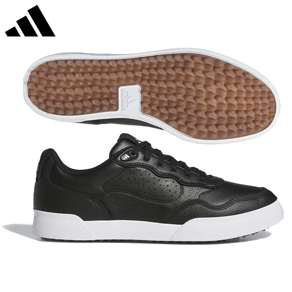 【送料無料】アディダス レトロクロス 25 NLK88 スパイクレス ゴルフシューズ コアブラック×クラウドホワイト×ガム (IH9978)【即納】