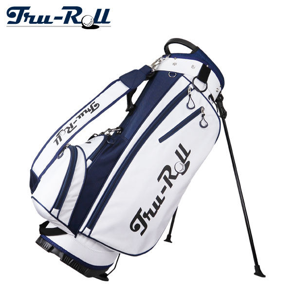 トゥルーロール 軽量 スタンド キャディバッグ ホワイト×ネイビー【即納】