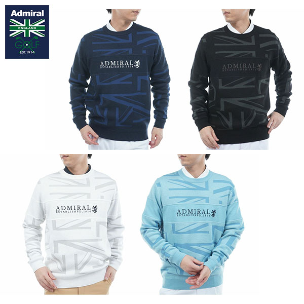 アドミラル ゴルフ ADMA564 UJジャガード クルーネック セーター【即納】