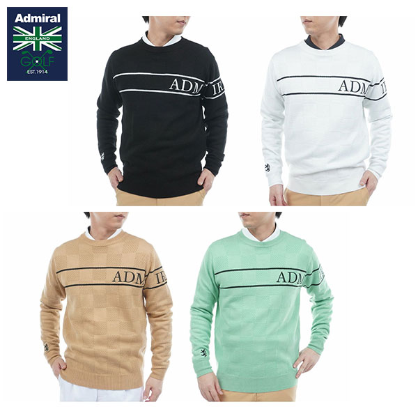 アドミラル ゴルフ ADMA563 ビッグロゴ クルーネック セーター【即納】