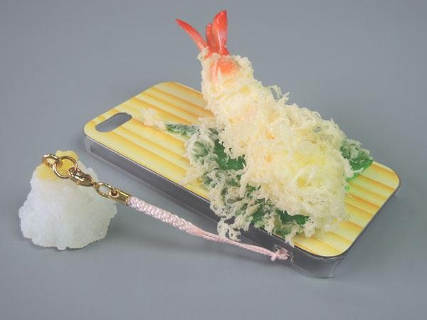 日本職人が作る 食品サンプルiPhone5ケース 天ぷら えび ストラップ