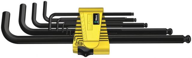 Wera(ヴェラ) 950/13, 950/9シリーズ Hex-Plus ステンレス/ブラックレーザー仕上げ Lキー 六角棒レンチセット インチサイズ (950/13 Hex-Plus 1/インチサイズ)