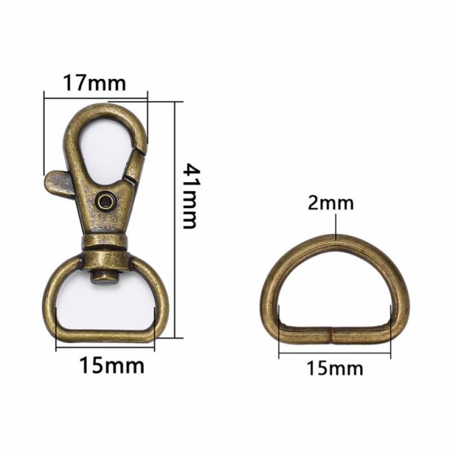 ナスカン 10個 Dカン 20個 手芸 アクセサリーパーツ レザークラフト金具 ショルダーベルト バッグ ハンドメイド パーツ (内径15mm,  アンの通販はau PAY マーケット myriads of stars au PAY マーケット－通販サイト