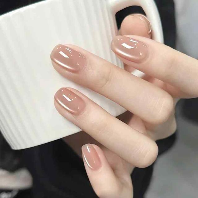 BHIDENAW ネイルチップ ショート 24枚入 人気 和風 かわいい シンプル おしゃれ 成人式 入学式 卒業式 結婚式 パーティー できます ネイルシール 花嫁ネイル 光沢 つけ爪 両面テープ ウッドスティック (若々しさ-G23, M)