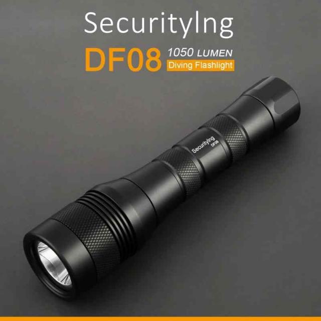 SecurityIng DF08 ダイビングライト 電池式 1050ルーメン 水中ライト ダイビング 水中150メートル IPX8防水 耐衝撃 ダイバーライト 水中トーチ アウトドア ナイトダイビング キャンプ 登山 電池付きダイビングライト (電池別売り_2