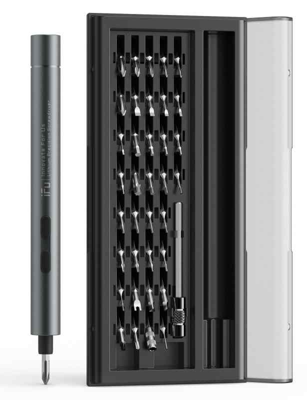 iFu 電動ドライバー 小型精密ドライバーセット 42 in 1 ペン型電動精密ドライバー (Grey)
