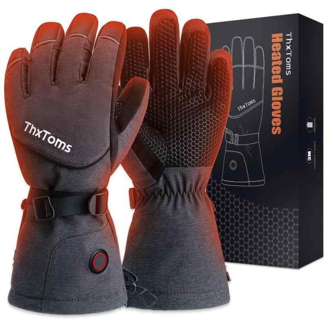 ThxToms 電熱グローブ ヒーター手袋 防寒手袋 充電式 3000mAhバッテリー 5V急速充電 3段階温度調節 加熱温度35〜60℃ タッチパネル対応 撥水加工 裏起毛 防風 滑り止め バイク オートバイ スキー 登山 釣り用 スキーグローブ 男女兼 5,436円