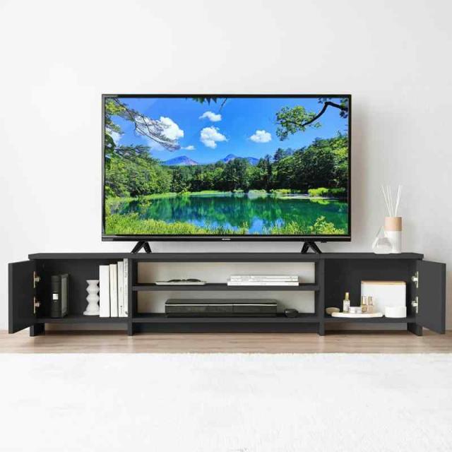 60インチまで対応アイリスオーヤマ テレビ台 『隠せる収納』 AVボード ローボード 収納 棚 ボックスタイプ 幅約150×奥行約29.6×高さ約31.1cm BAB-150R ブラックオーク