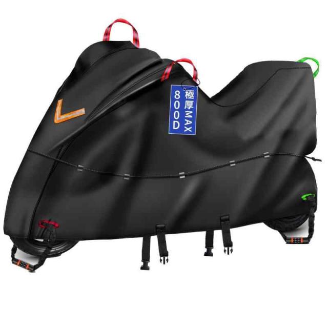 Bst Jyob バイク カバー (ボックス2XL：全長245*前高125*リア高120, 800D腰帯び)