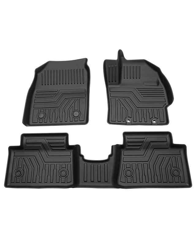 Cartist トヨタ フロアマット カーマット 3Dフロアマット 防水マット 滑り防止 セカンドマット 耐汚れ ガソリン車 ハイブリッド車対応 TPE素材 カスタムパーツ 車種専用設計 取付簡単 保護パーツ カー用品 3PCSセット (ブラック, ヤリス