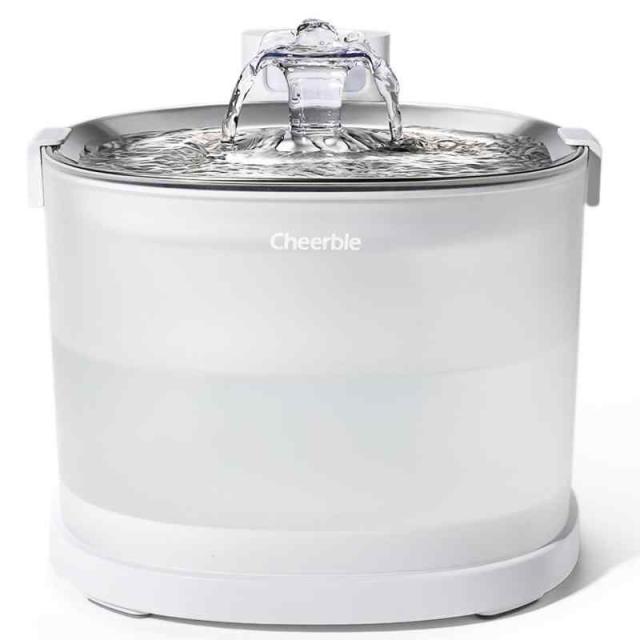 Cheerble E1+ 猫自動給水器 水飲み器 ポンプレス磁力給水 コードレス 100%漏電なし スマートセンサー感知 楽々洗浄 組み立て簡単 2つの給水モード 大容量2L 静音 フィルター付き