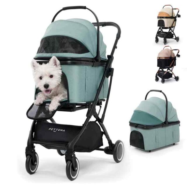 最新自立型PETTENA 分離型 ペットカート 耐荷重20KG 広い空間 自立可能 ワンタッチ折畳 軽量 使用簡単 犬 バギー 猫 (blue, 分離型)