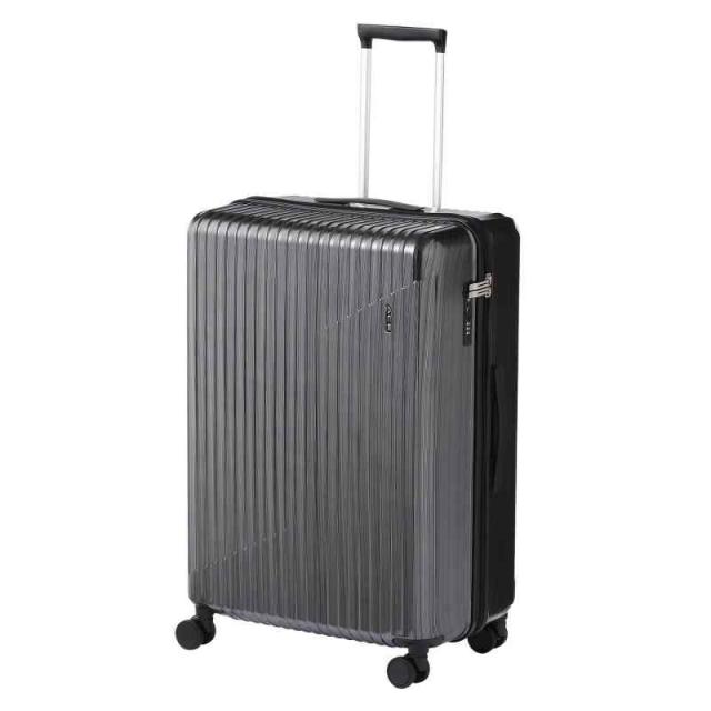 [エース] スーツケース 双輪キャスター キャスターストッパー キャリーケース クレスタ2 (ブラックヘアライン)
