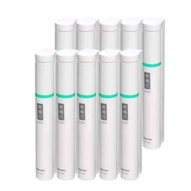 TOSHIBA(東芝) LED常備灯(懐中電灯) 2024年グッドデザイン賞受賞 単3形×2本(別売) ホワイト KFL-321(W)10P