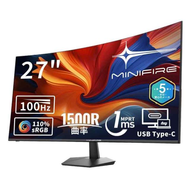 Minifire モニター 24インチ (27 インチ 100Hz-曲面, VA/USB