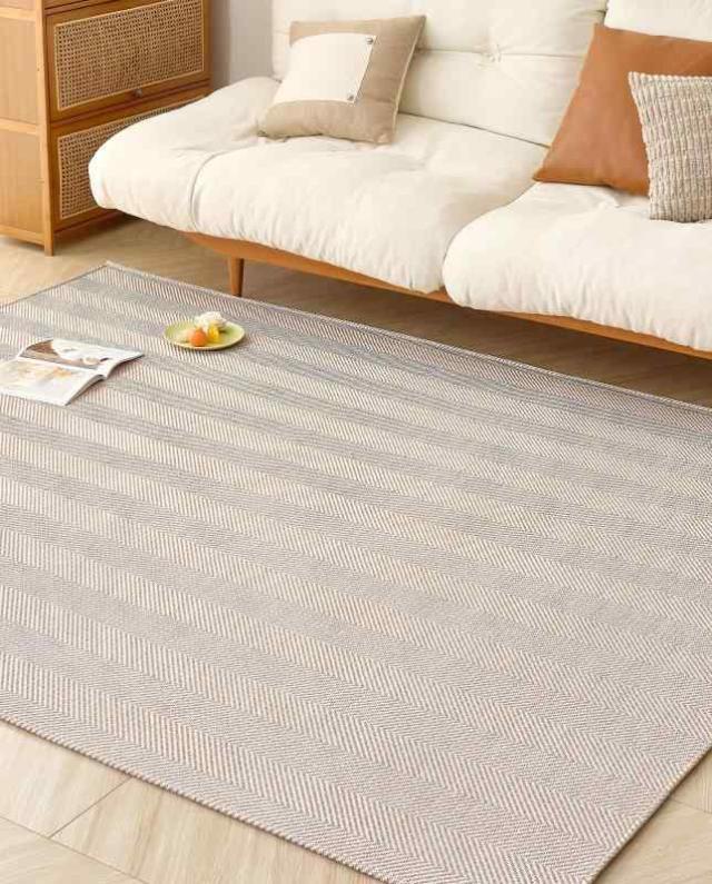 VK Living ラグ カーペット ラグマット 大人の雰囲気 ヘリンボーン柄 オールシーズン おしゃれ 絨毯 北欧 リビング マット 滑り止め 幾何柄 オールシーズン適用 床保護 防音 (190x240cm, モカ) 5,901円