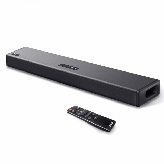 OXS S3サウンドバー、ダイアログエンハンスメント、ダイナミックバス、3Dサラウンドサウンド、AUX/光/同軸との互換性、Bluetooth 5.0付きホームシアターオーディオ、TV用