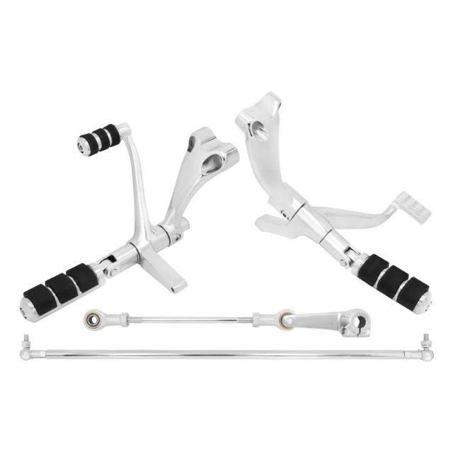 HDBUBALUS バイク フォワードコントロールキット フォワード コントロール キット フットペグサポート フットペグ リンケージ ペグ レバー 交換キット ハーレー用 スポーツスター XL 883 1200 2004-2013 対応 クロームの通販は