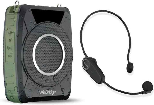 W WINBRIDGE 拡声器 20W ポータブル拡声器 IPX6防水 録音/USB/AUX入力/TFカード/ミュート/sosアラーム機能 音楽再生 小型スピーカー PAシステム ハンズフリー イベント ヨガ指導 会議 教師用 日本語説明付き M801の通販は