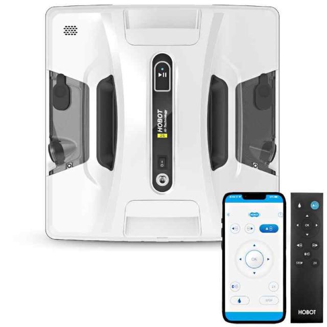 【全自動の窓掃除】 HOBOT-2S（ホボット） 窓拭きロボット AI搭載 日本語カスタマーサポート ガラス 水拭き 乾拭きの通販は