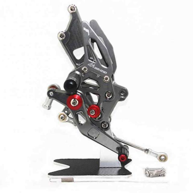 【SUKIRACING】NINJA 250R 08-12 バイク用バックステップ 調整式 CNCリアセット 適合車種NINJA 250R 08-12 年式 (チタン)の通販は
