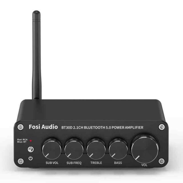 Fosi Audio BT30D Bluetooth5.0アンプ パワーアンプ サウンドアンプ SUB音量/周波数調整 高性能TPA3116D2チップ ステレオ オーディオアンプ 2.1チャンネル 小型 Hi-Fi クラスD 50W*2+100W 家庭/屋の通販は