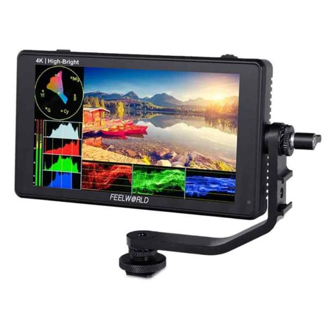 FEELWORLD LUT6E 外部モニター 6インチ カメラ4Kモニター 1600nit高輝度 3D LUT タッチスクリーン 波形ベクトル図RGBヒストグラム ビデオ・一眼レフカメラ用フィールドモニター 1920X1080 IPS 4K HDMI入力出の通販は